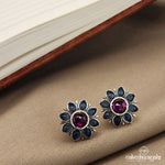 Blue Floral Studs (S9178)