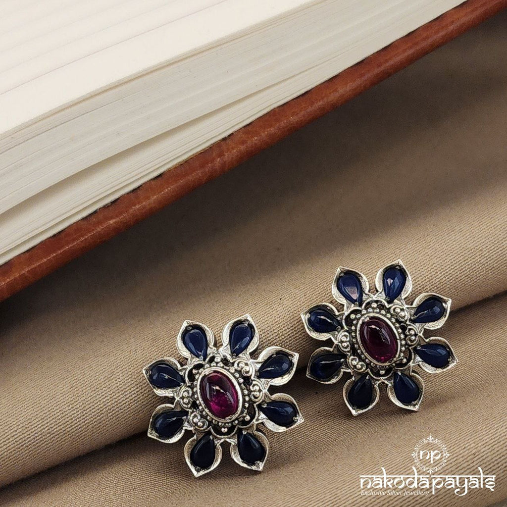 Blue Floral Studs (S9181)