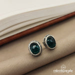 Green Oval Studs (S9185)