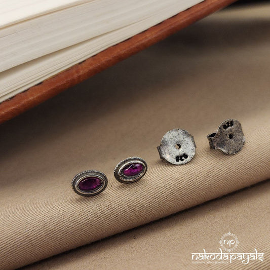 Pink Little Oval Studs (S9191)