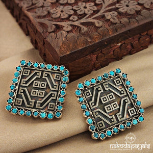 Blue Square Studs (S9194)