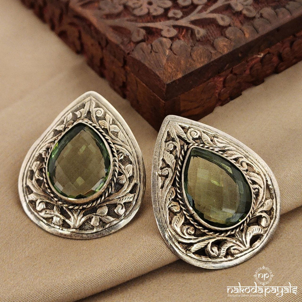 Grand Green Leaf Studs (S9197)