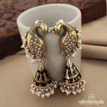 Enameled Kundan Cone Dual Tone Jhumka (Dt1140)