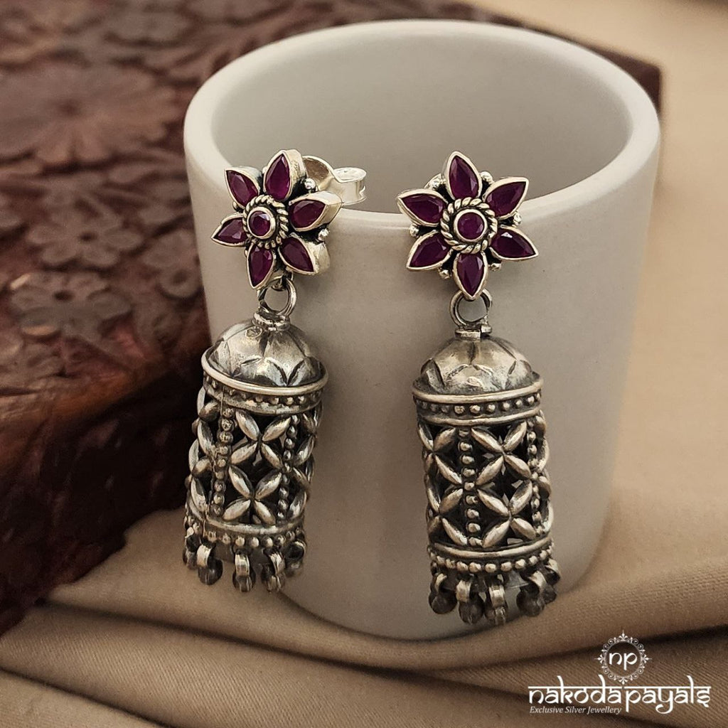 Pink Floral Jhumka (J7911)