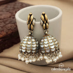 Stunning White Dual Tone Jhumka (J7923)