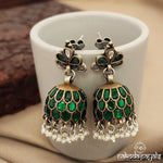 Dark Green Kundan Dual Tone Jhumka (J7925)