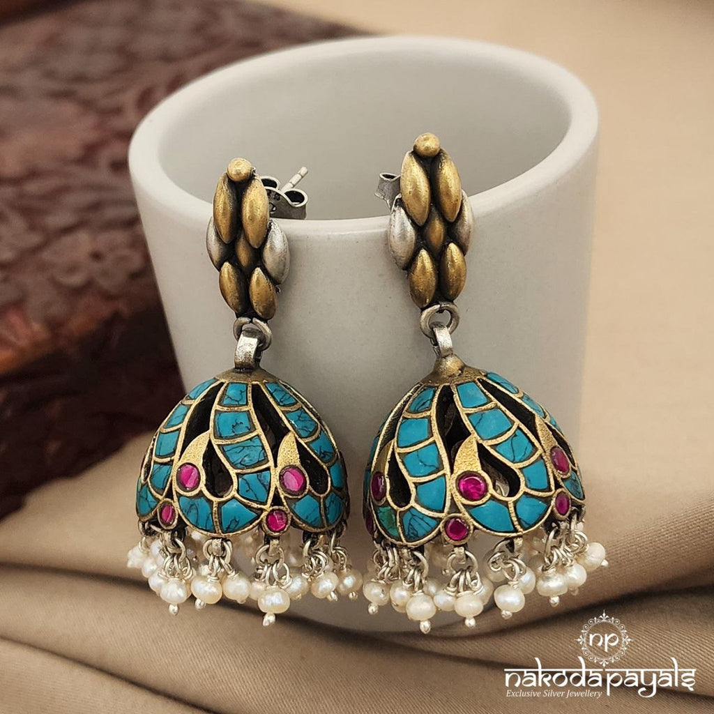 Birdie Kundan Dual Tone Jhumka (J7927)