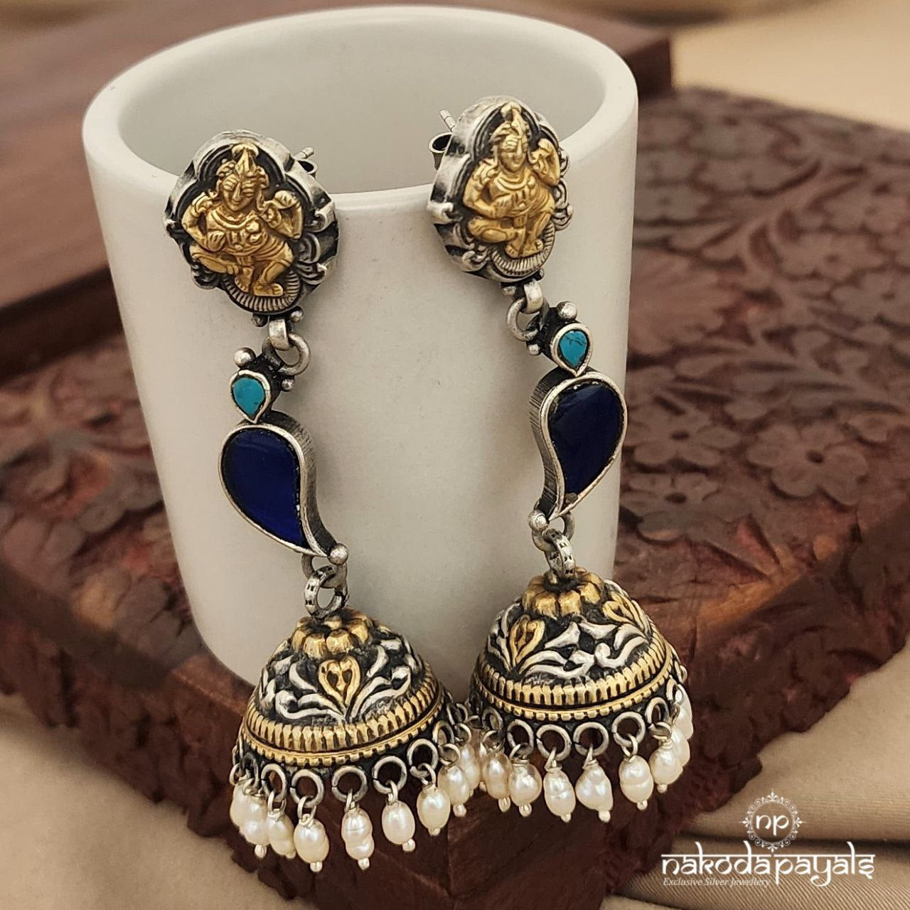 Mango Kundan Dual Tone Jhumka (J7929)