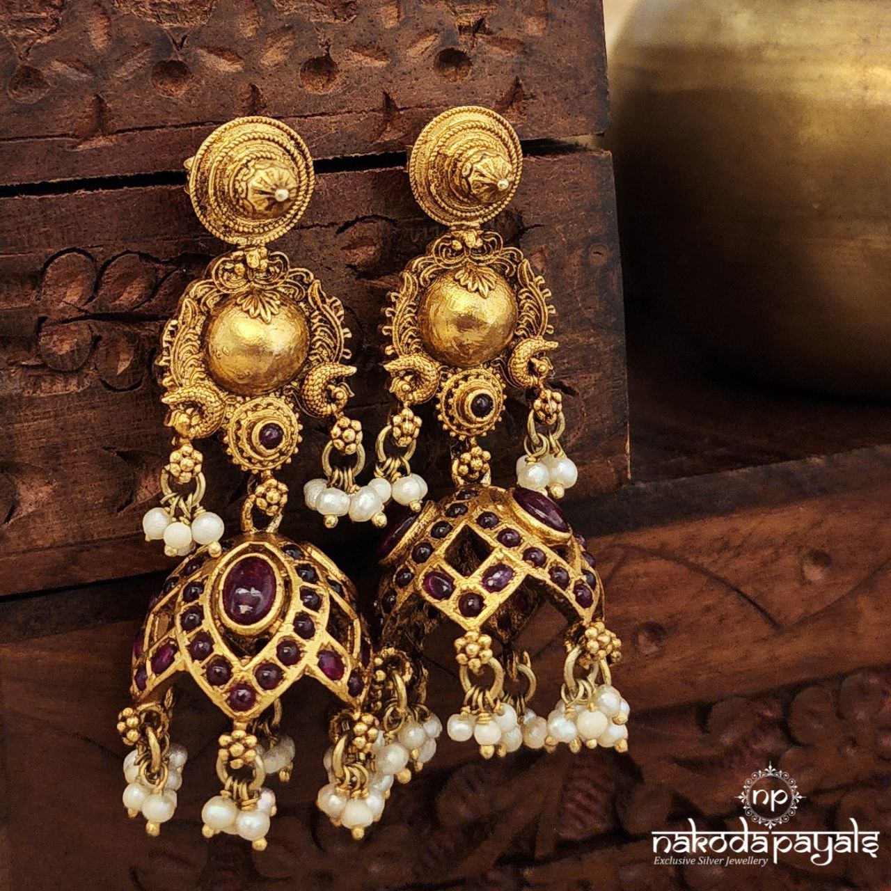 Pink Blush Pearl Drops Jhumka (Ge9677)