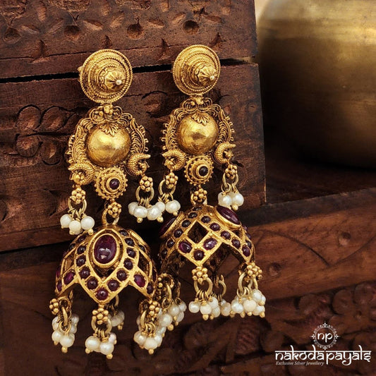 Pink Blush Pearl Drops Jhumka (Ge9677)