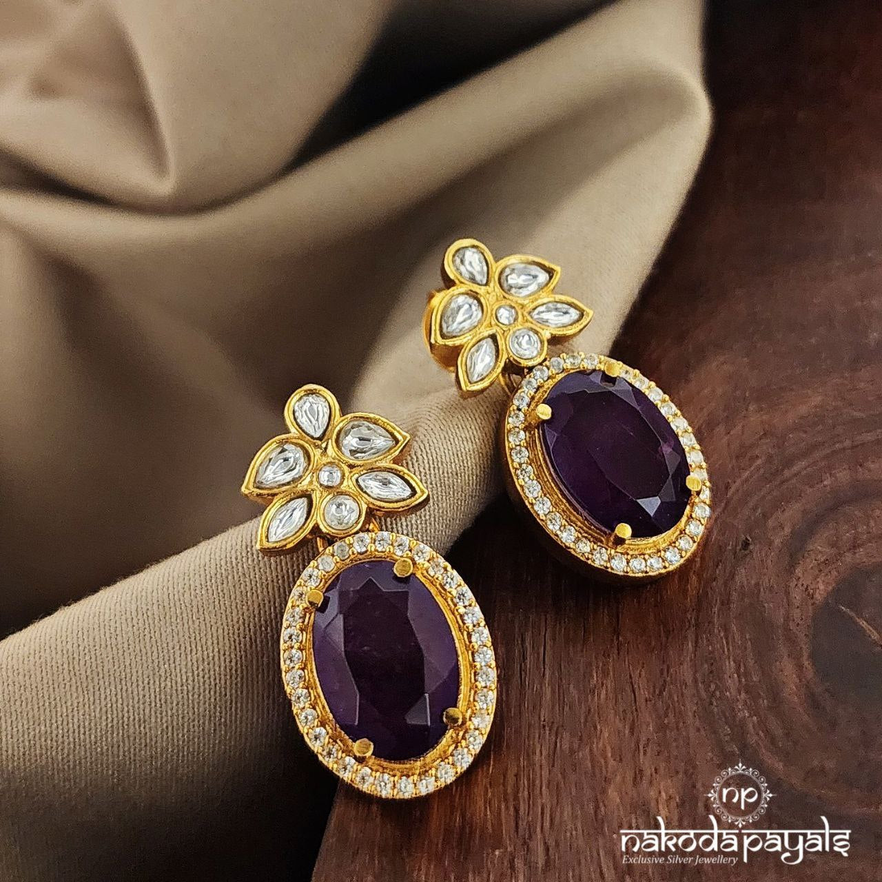 Amethyst Kundan Studs (Ge7963)