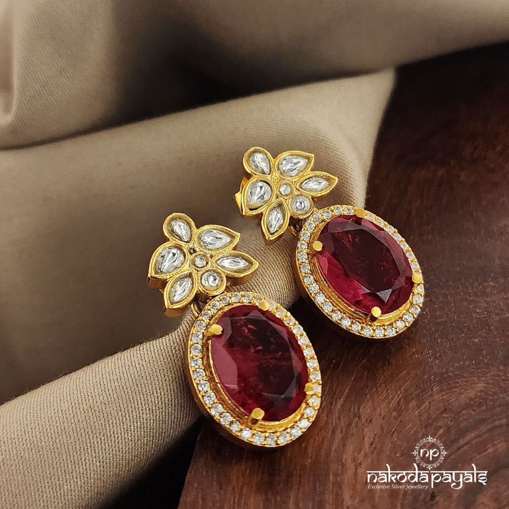 Ruby Kundan Studs (Ge7964)