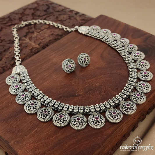 Gorgeous Mango Floral Neckpiece With Earrings (N9791)