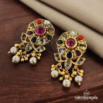 Navratna Pearl Studs (Ge7975)