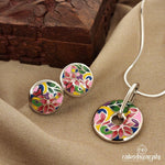 Tropical Enamel Pendant With Earrings (St2616)