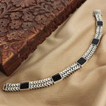 Black Linked Men’s Bracelet (Mc0838)