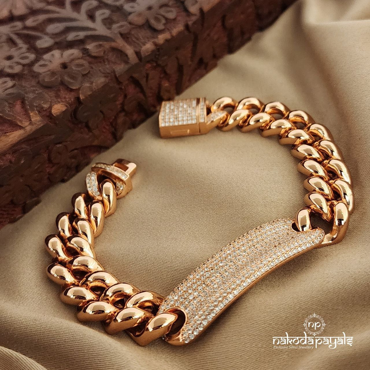 Rosegold CZ Men’s Bracelet (Mc0843)