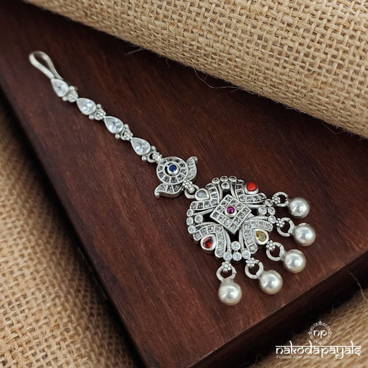 Multicoloured Ball Drops Maang Tika (M0441)