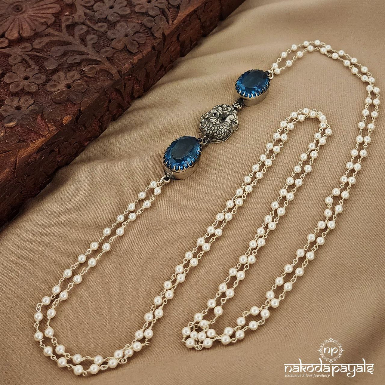 Aqua Blue Pearly Neckpiece (N9864)