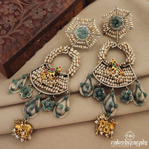 Cow Pearly Dual Tone Kundan Chandbali (Dt1149)