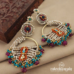 Stunning Coral Kundan Chandbali (Dt1150)