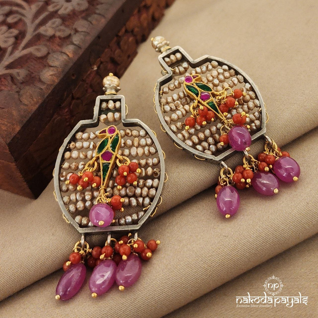 Birdie Coral Drops Dual Tone Kundan Chandbali (Dt1152)