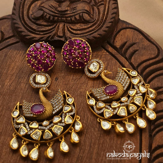 Graceful Peacock Moissanite Earrings (Ge11537)