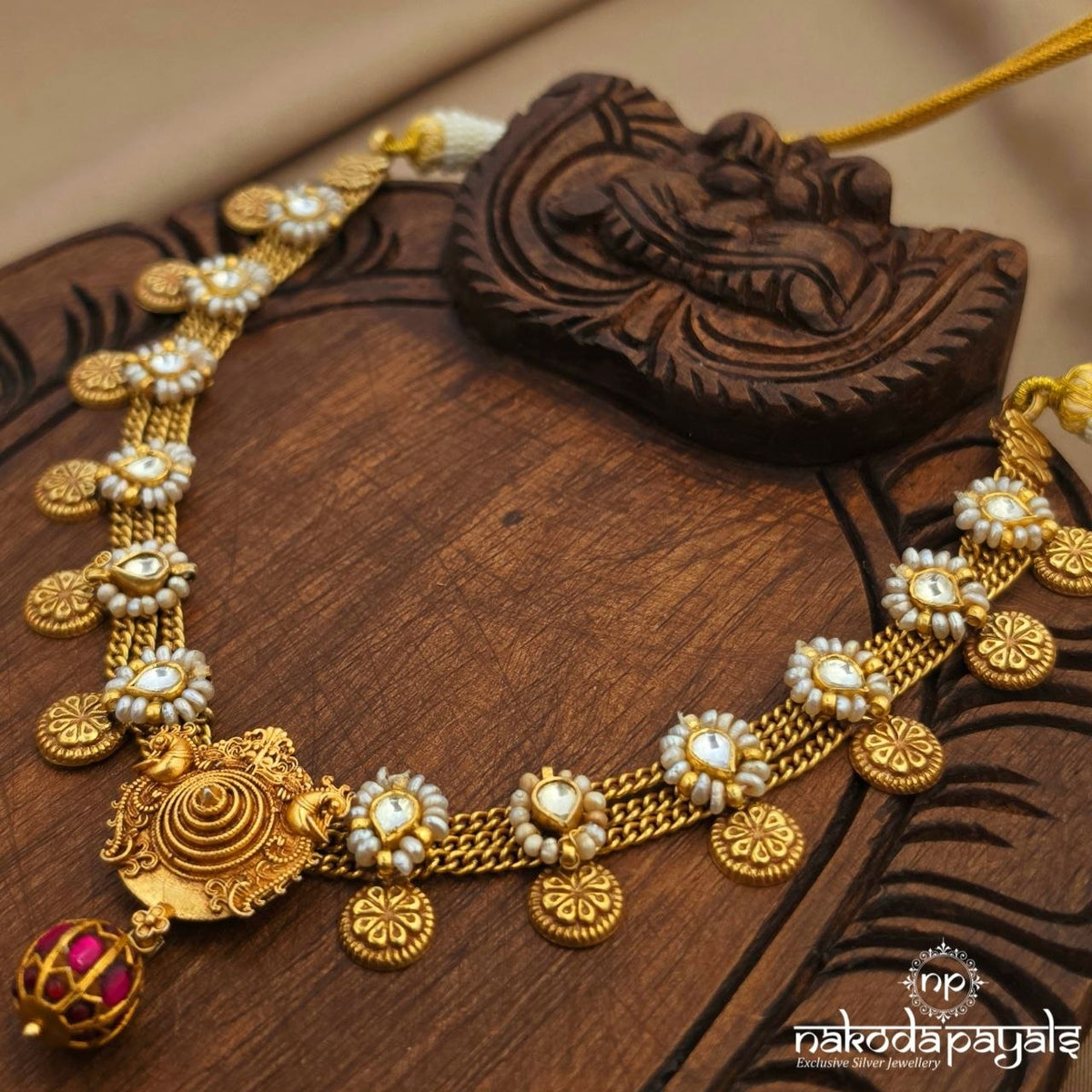 Elegant Ball Drop Kundan Neckpiece (Gn10973)