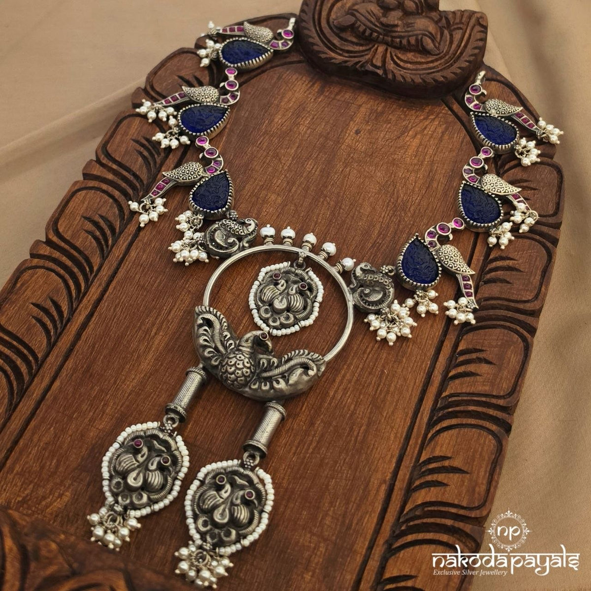 Royal Blue Birdie Neckpiece (N12191)