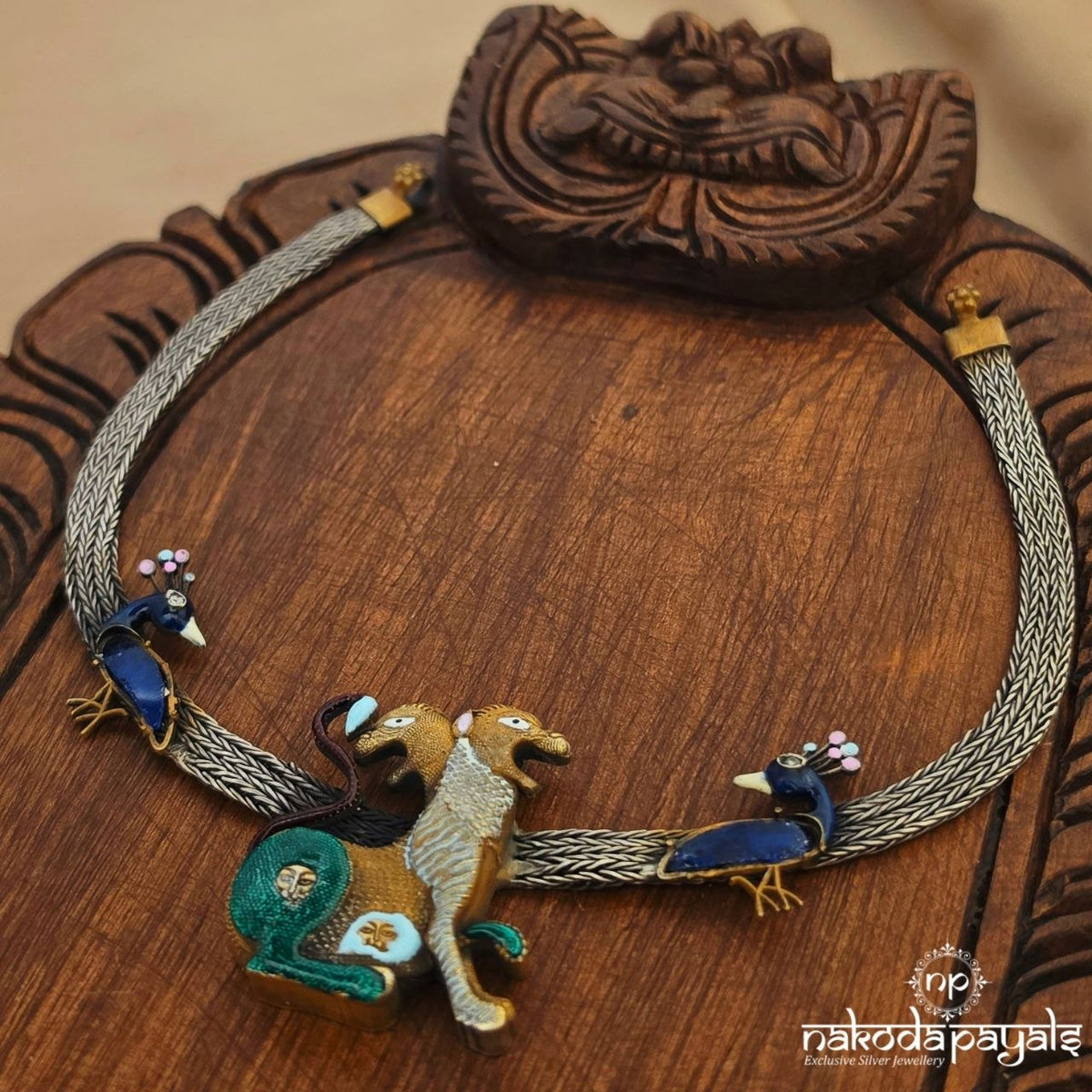 Enameled Animal Neckpiece (N12196)