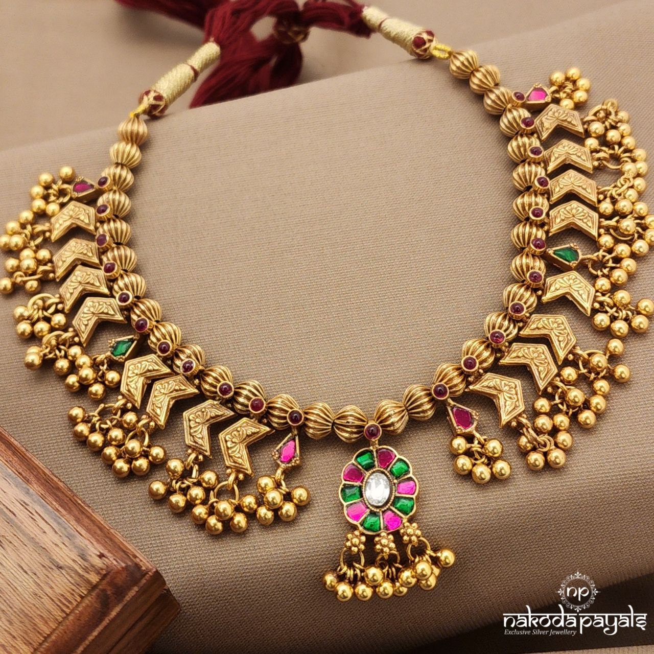 Alluring Multicoloured Kundan Neckpiece (Gn9235)