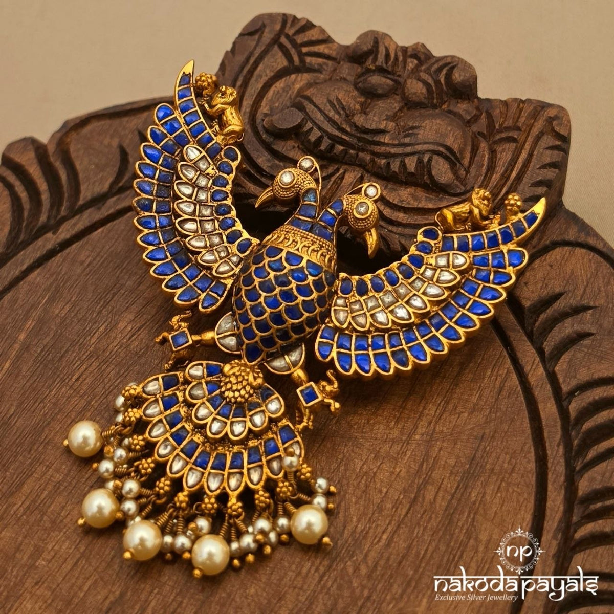 Blue Gandaberunda Pendant (Gp2718)