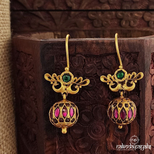 Pink Ball Drop Earrings (Ge9798)