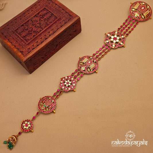 Kundan Jadau Ruby Green Jada Billa (Ha0117)