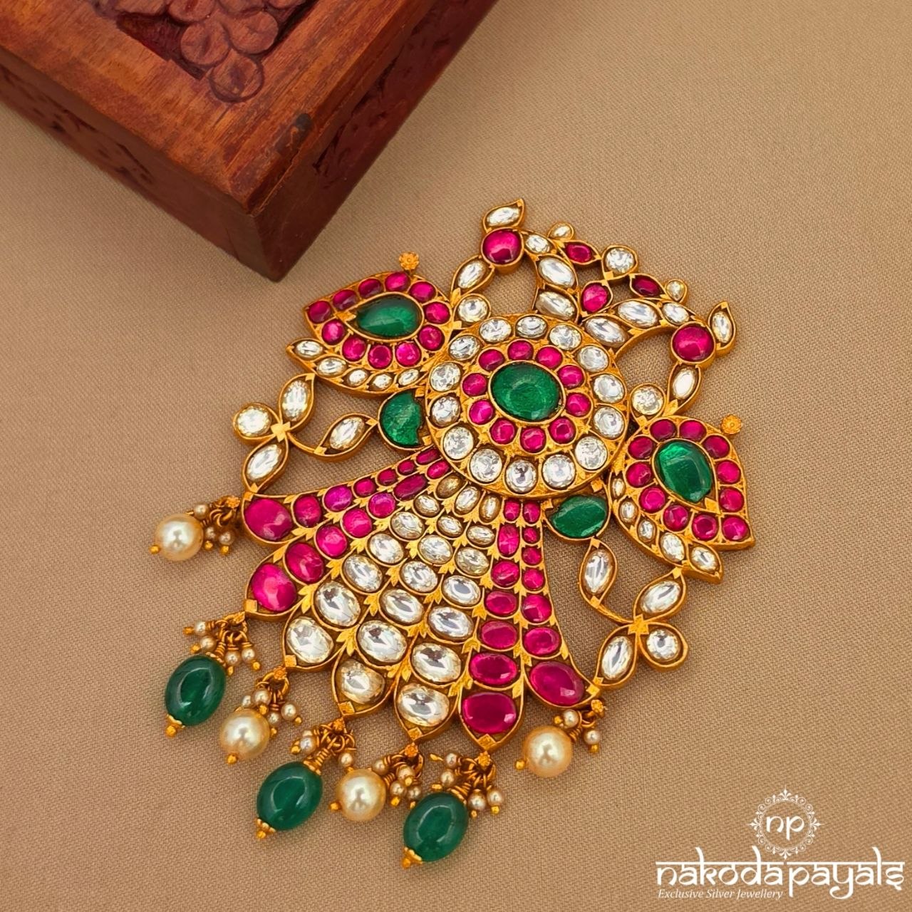 Gandaberunda Green Drops Pendant (Gp2313)