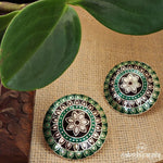 Green Floral Studs (C7939)