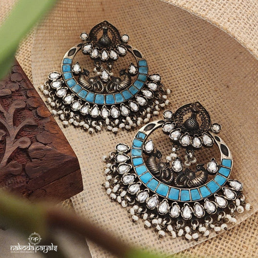 Blue Pearl Drops Chandbali (C7942)
