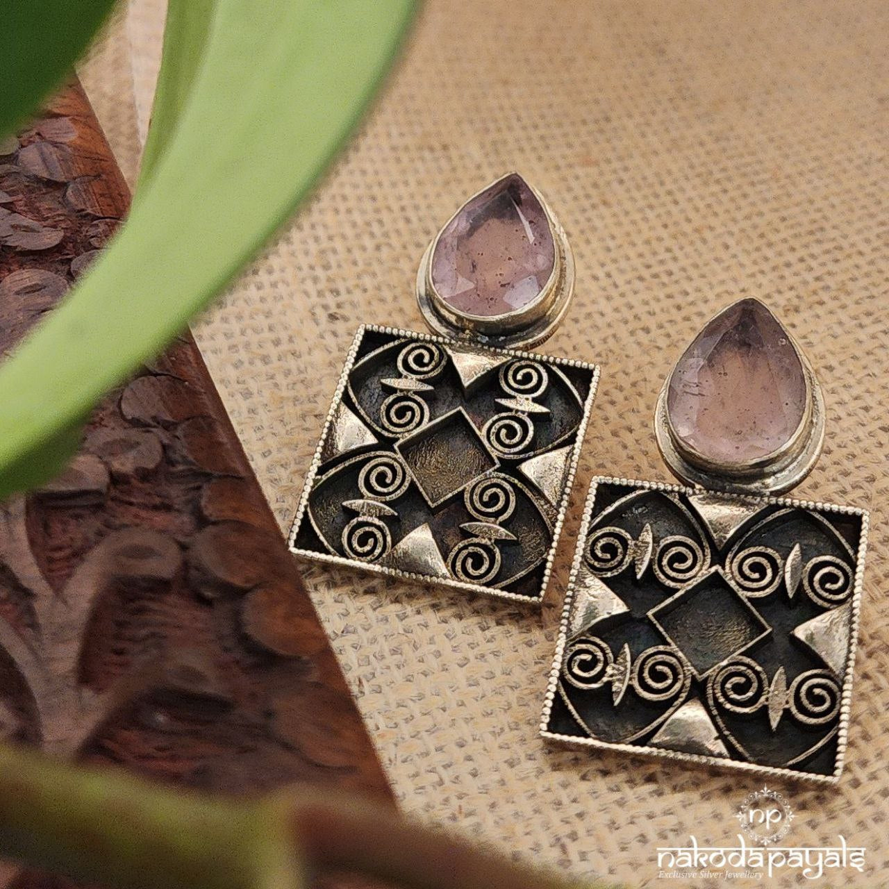 Amethyst Square Studs (C7945)