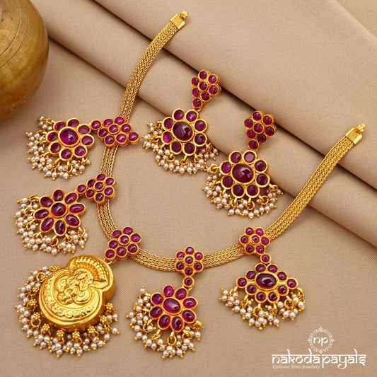 Traditional Kemp Neckpiece With Earrings (Gn10348)