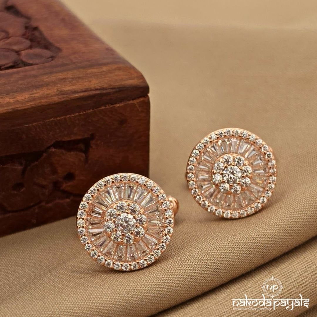 Rose Gold Crystal Cufflinks (CF0237)