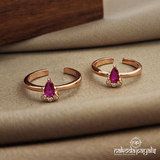 Rose Gold Pink Toerings (T4006)