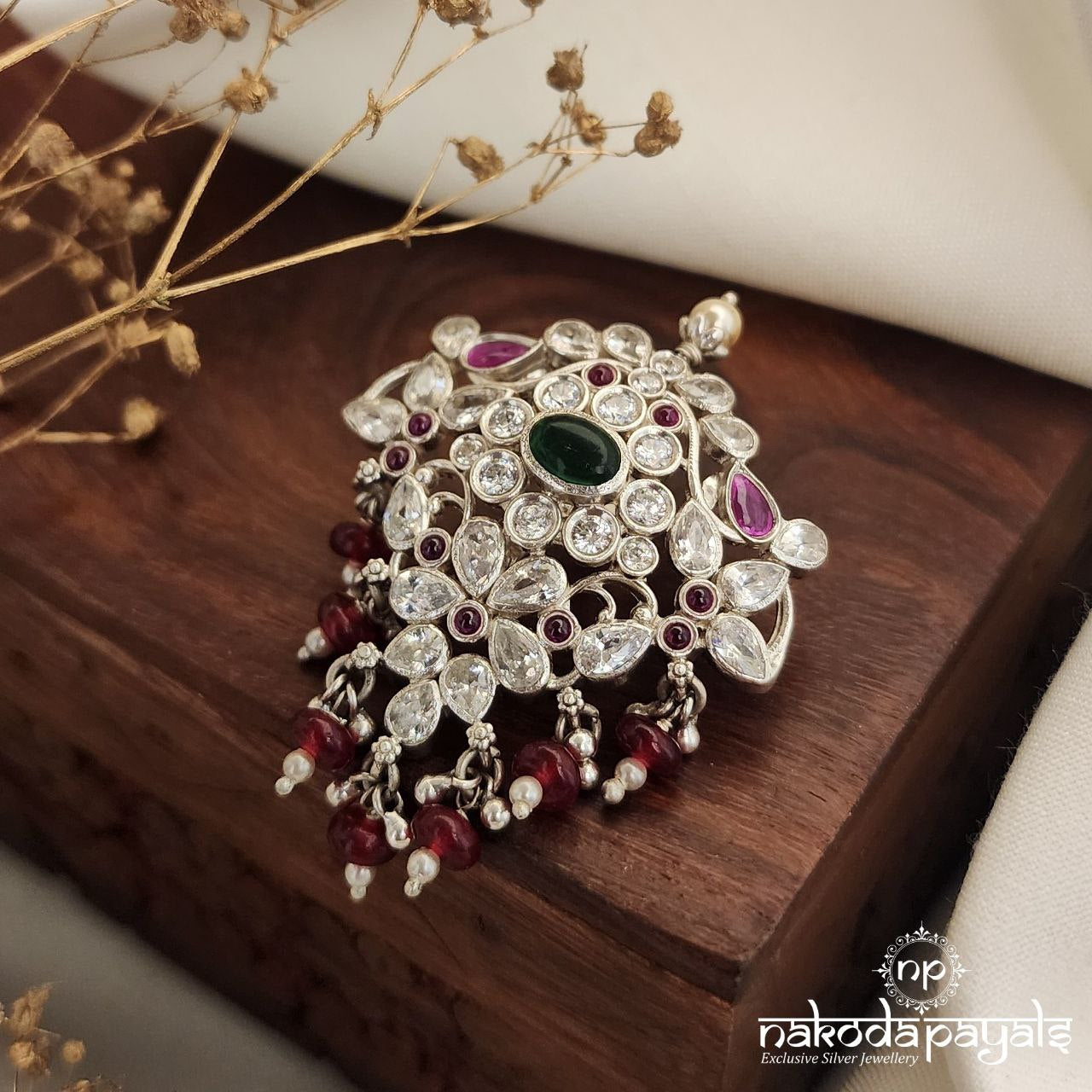 Sparkling White Red Drops Pendant (P2291)