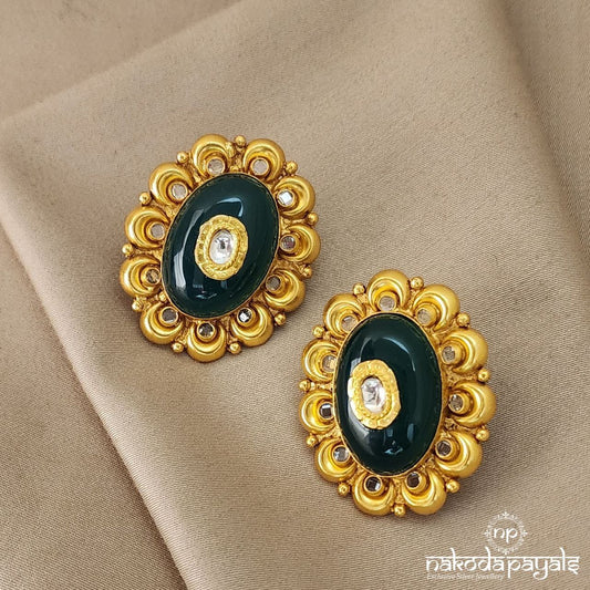 Oval Green Studs (Ge5484)