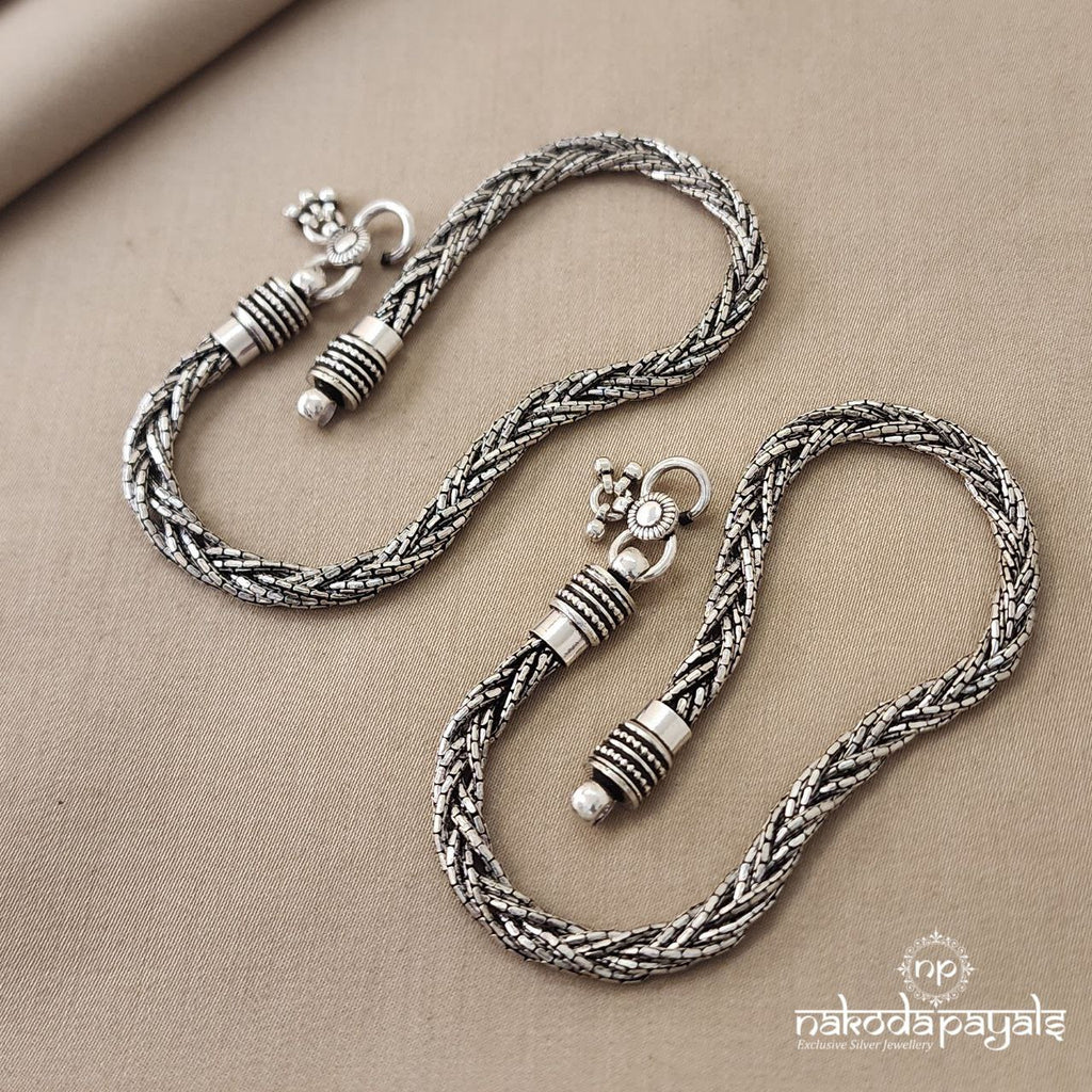 Braided Oxidised Anklets (A3819)