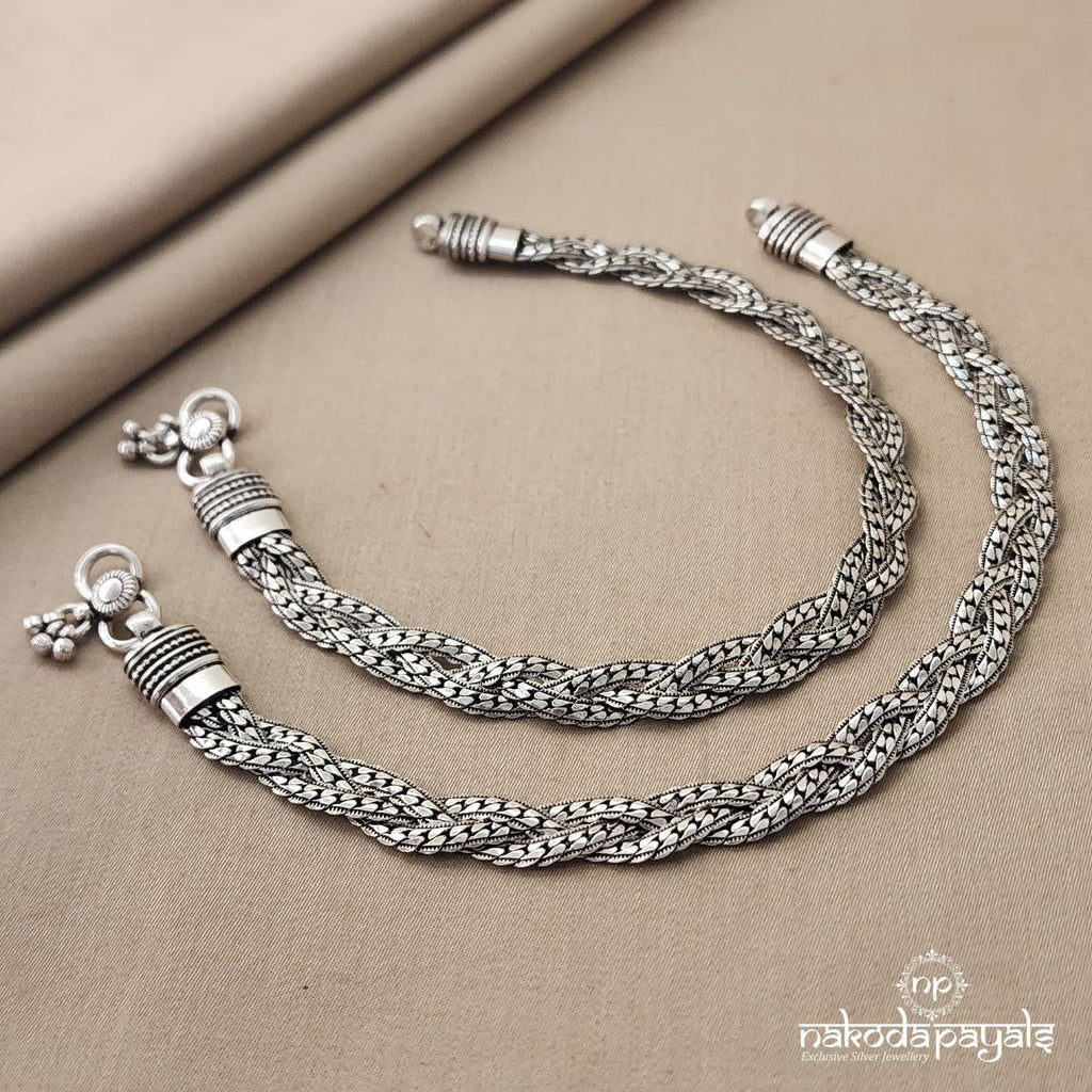 Braided Oxidised Anklets (A3832)