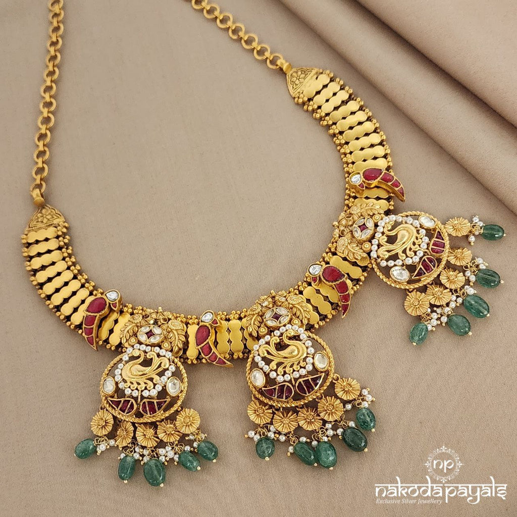 Trio Peacock Neckpiece (GN5833)