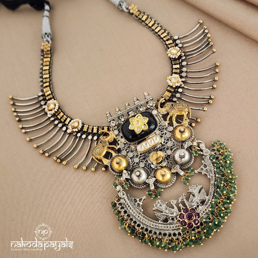 Black Onyx Elephant Neckpiece (N8157)