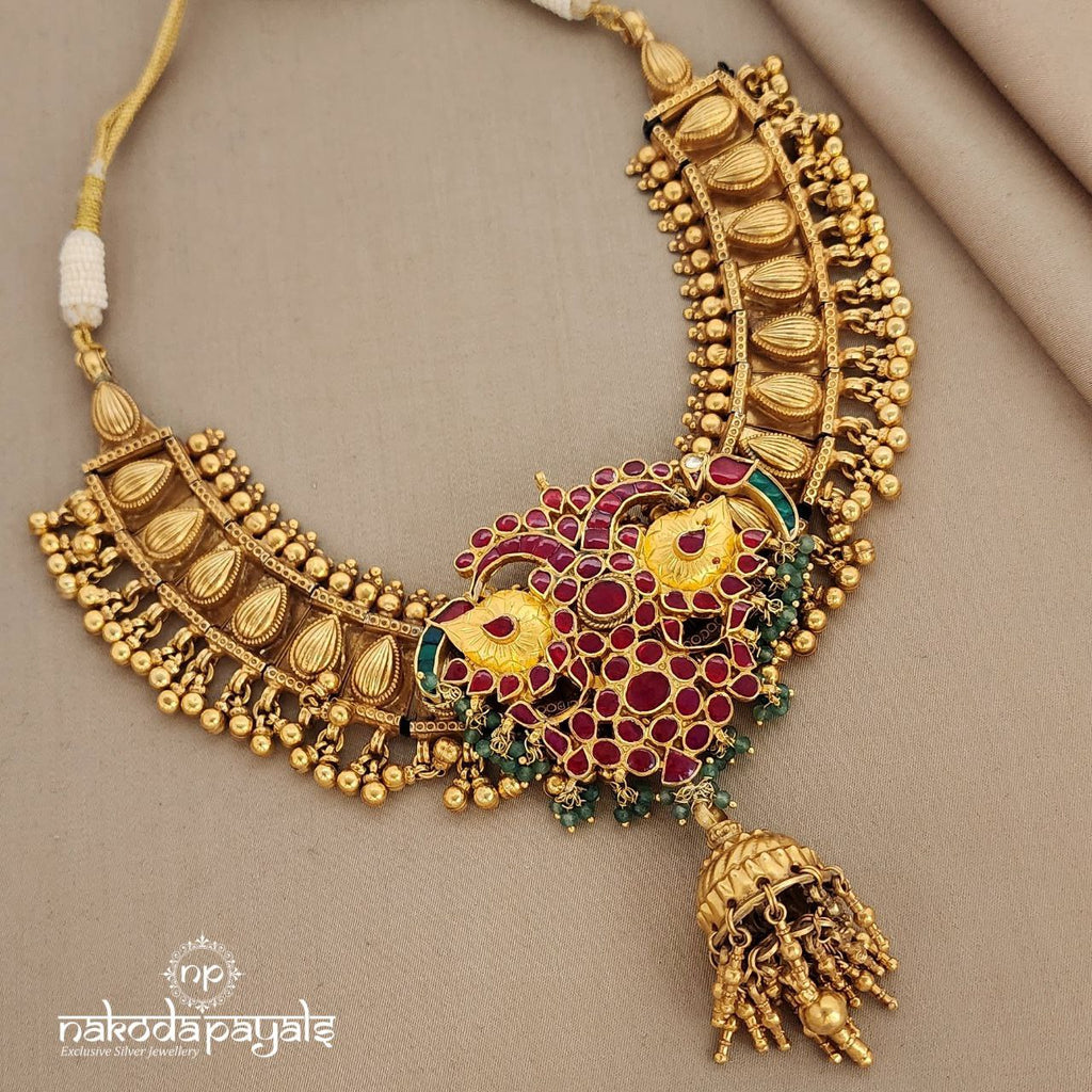 Birdie Kundan Jhumka Drop Neckpiece (GN5853)