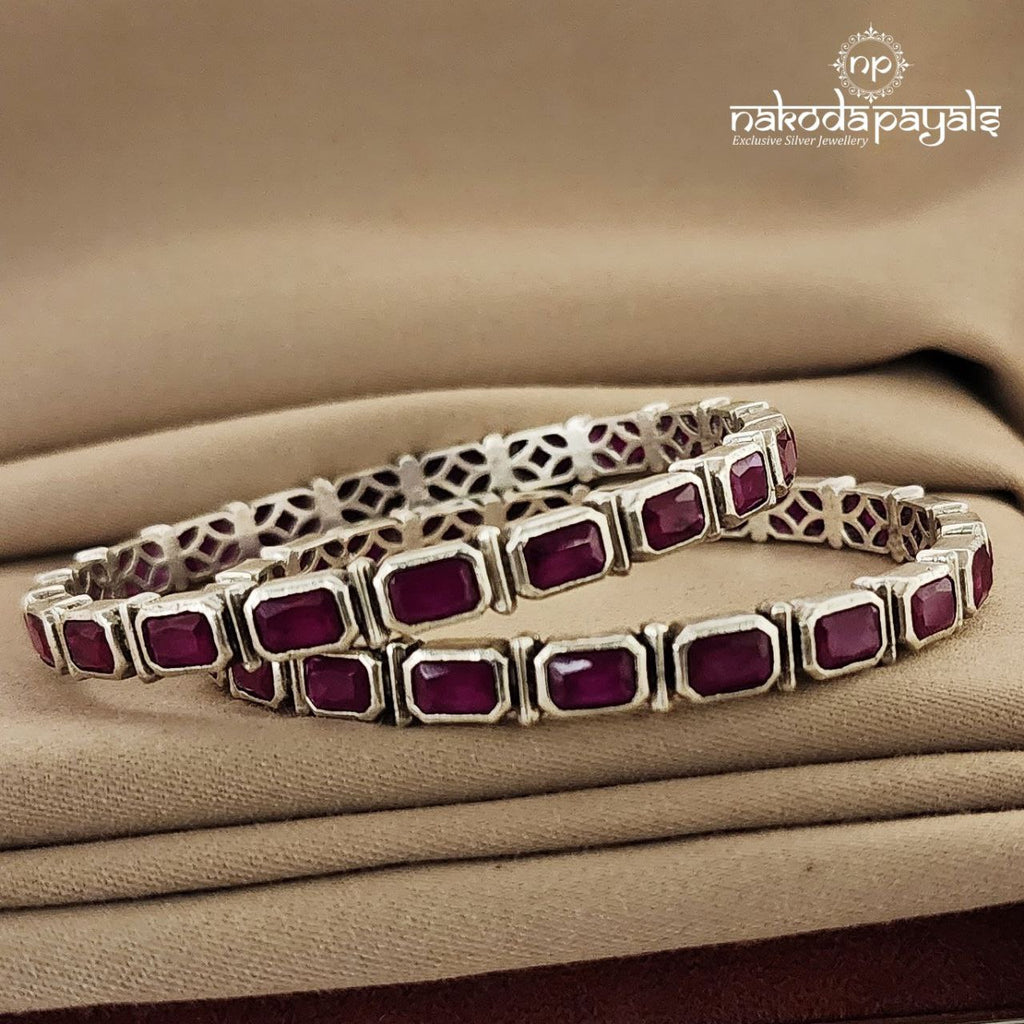 Octagonal Ruby Bangle Pair (K3912)