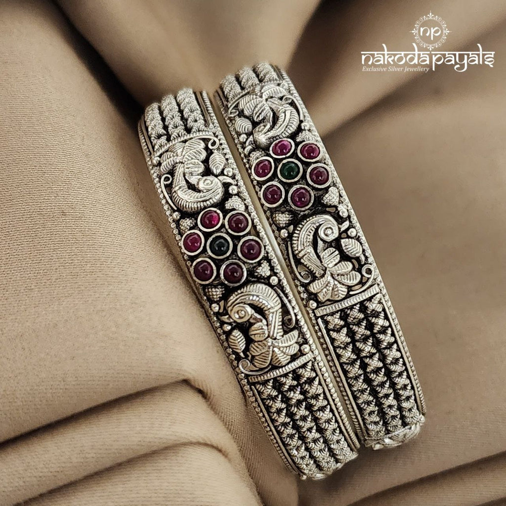 Floral Peacock Bangle Pair (K3930)